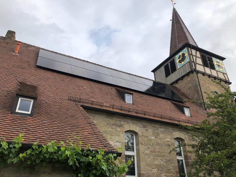 Solarmontage Kirche Hessental